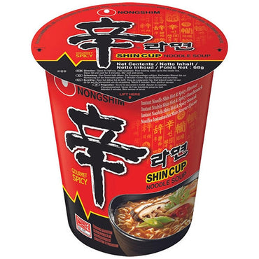 Instant Cup Noodles, Spicy Shin 12X68g