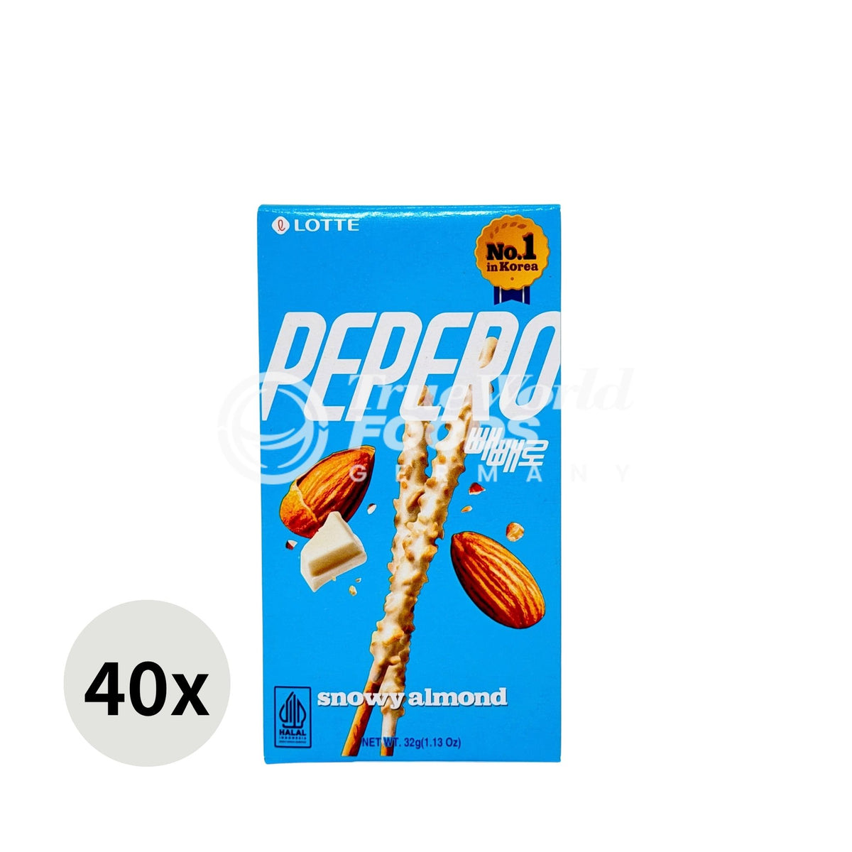Pepero Snowy Almond 40x32g