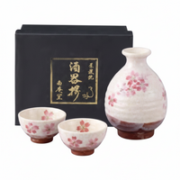 Ceramic Sake Set (Bottle+2 Cups) 4pcs 640g