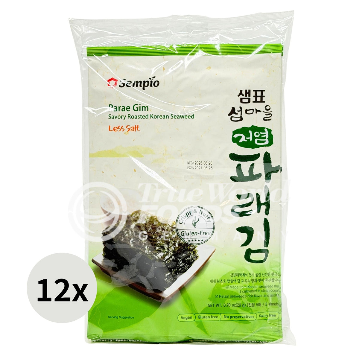Seasoned Seaweed LaverLess Salt Parae12x(4x20g)