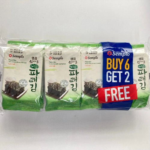 [Sempio] Seasoned Seaweed (Laver) in Pl Bag (Less Salt Parae Gim) 12x(8x5g)