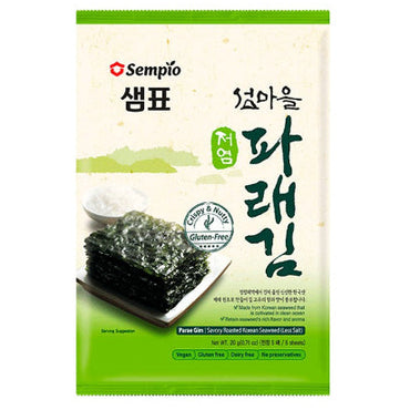 [Sempio] Seasoned Seaweed (Laver) in Pack (Less Salt Parae Gim) 12x(4x20g)