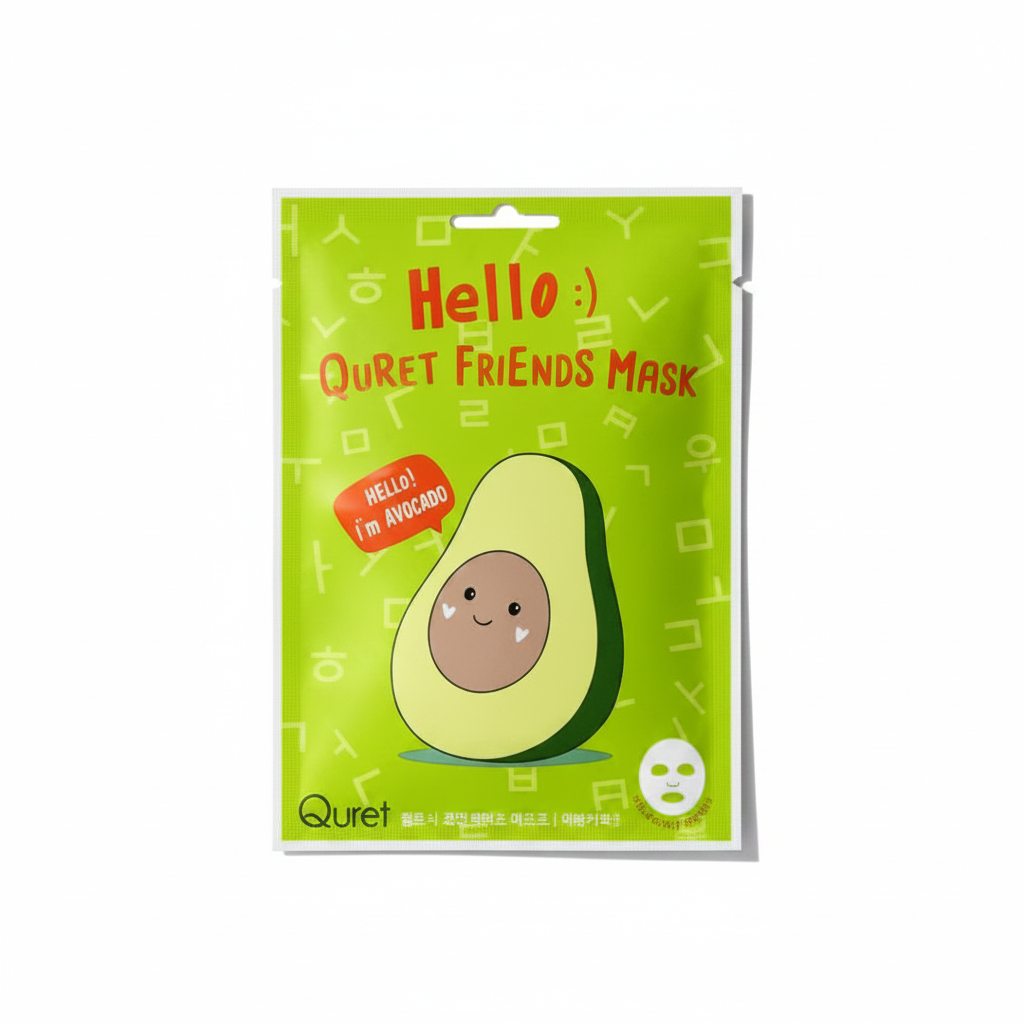 [Quret] Hello :) Quret Friends Mask - Avocado 50ea