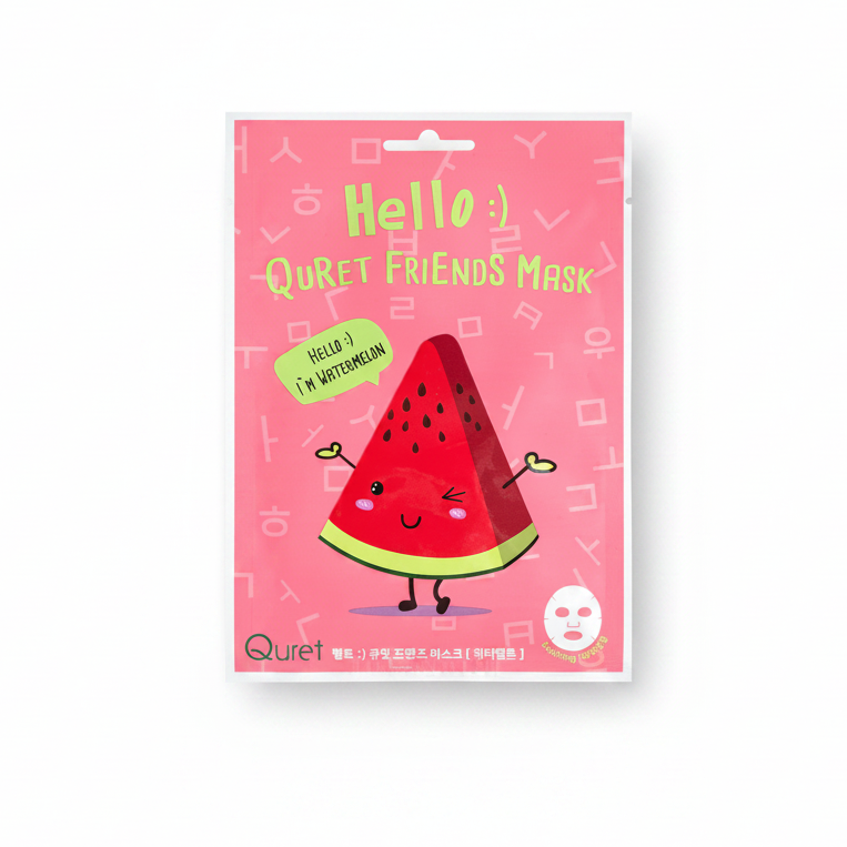 [Quret] Hello :) Quret Friends Mask - Watermelon 50ea