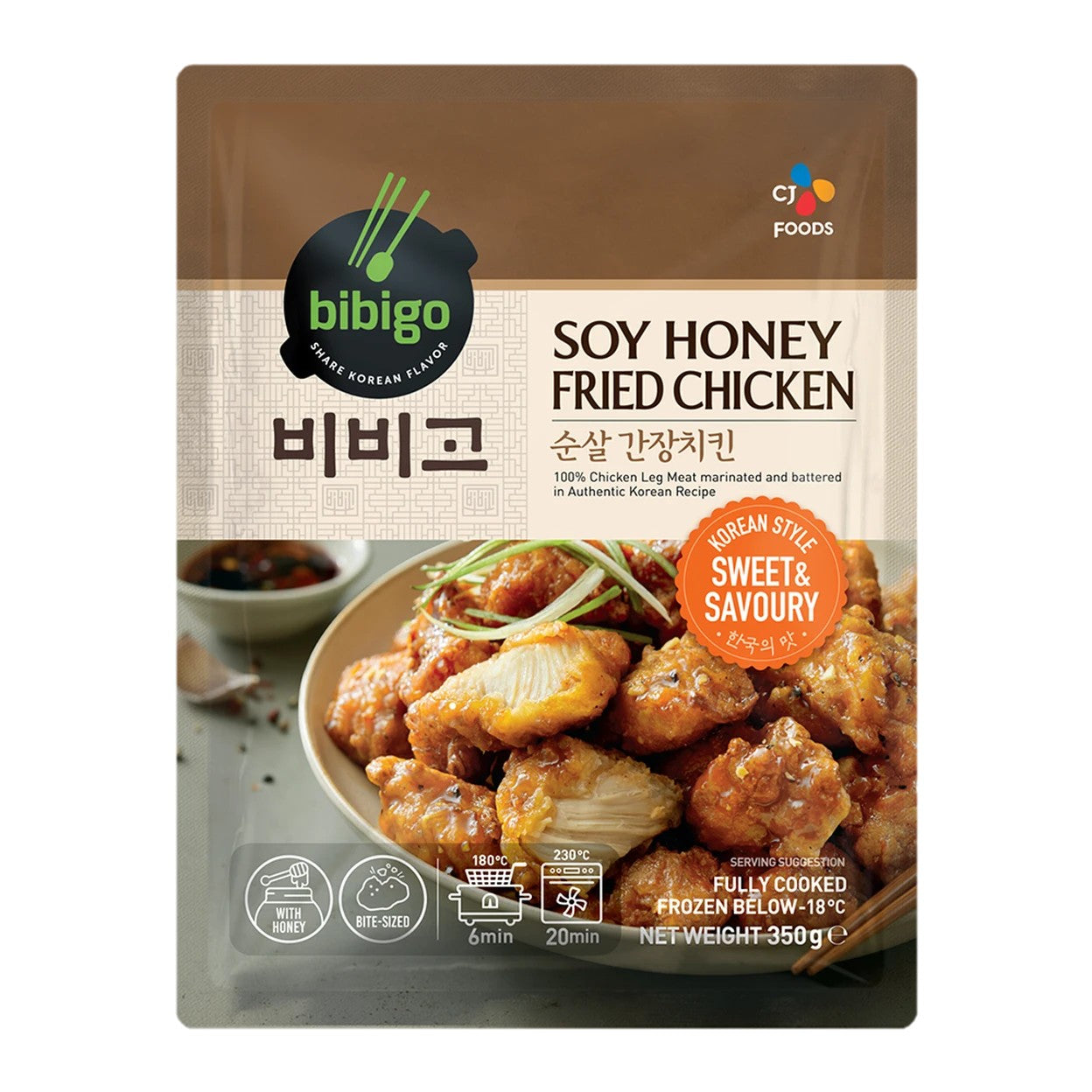 [Bibigo] Korean Style Fried Chicken with Soysauce and Honey 10x350g