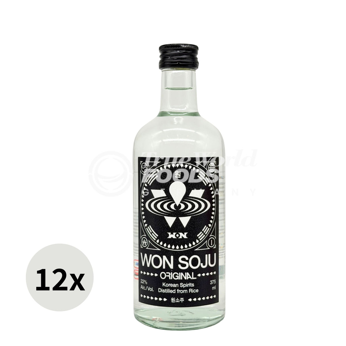 Won Soju Original(Korean distilled Liquor) 22% alc. 12x375ml